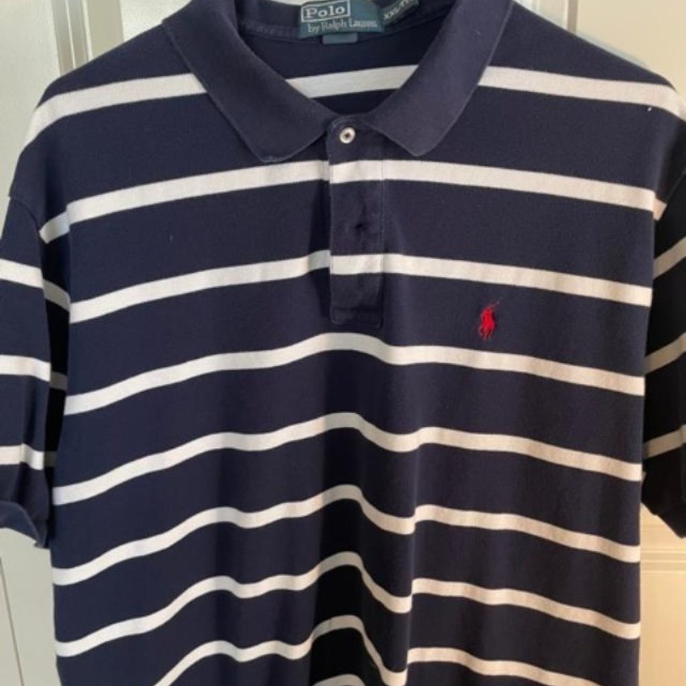 Ralph Lauren Polo Navy/White Stripe XXL